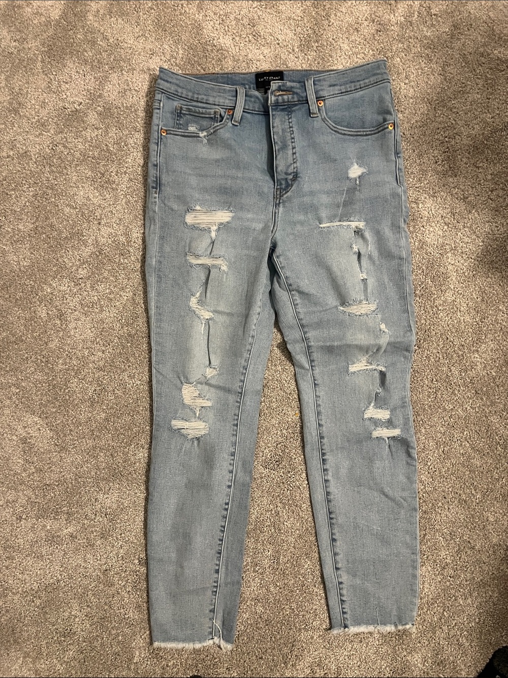 Lucky Brand Light Blue Ripped Skinny Jeans